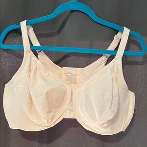 Olga  Pale Pink Full Coverage Underwire Bra with Lace Trim